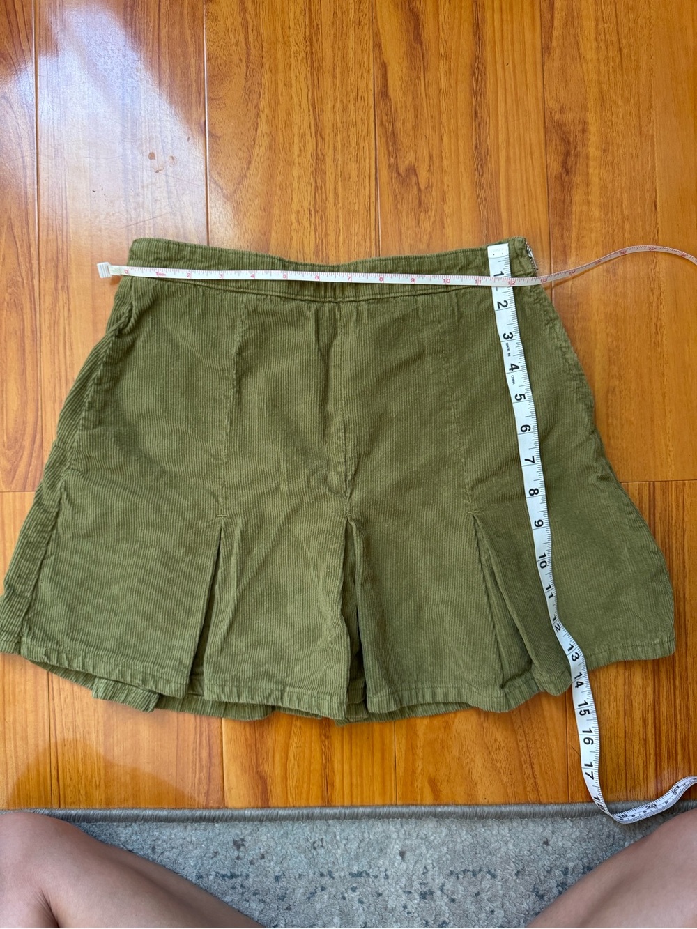 BDG Olive Green Corduroy Pleated skirt